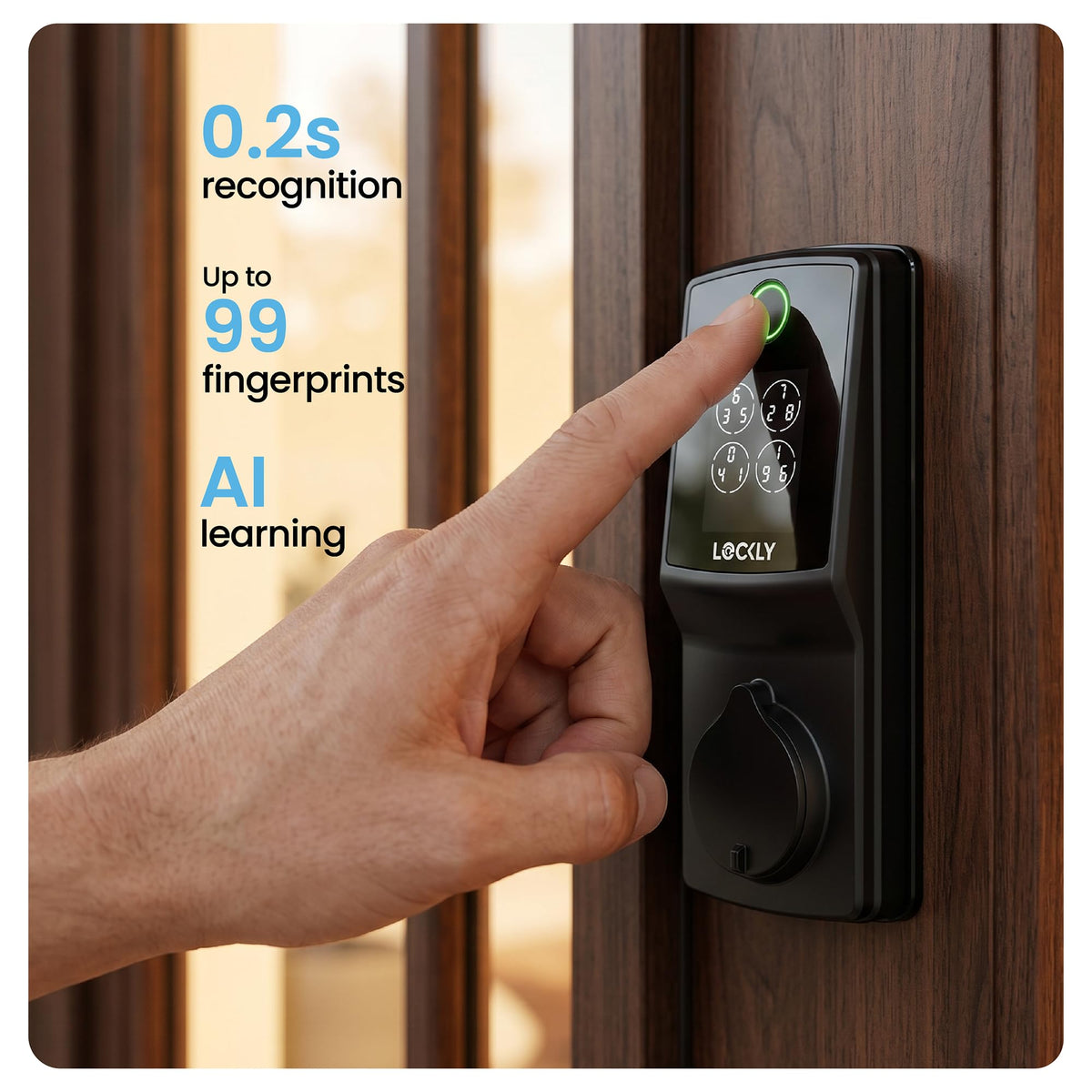 Lockly Secure Pro Wi-Fi Deadbolt Smart Lock Latest Version with Fingerprint