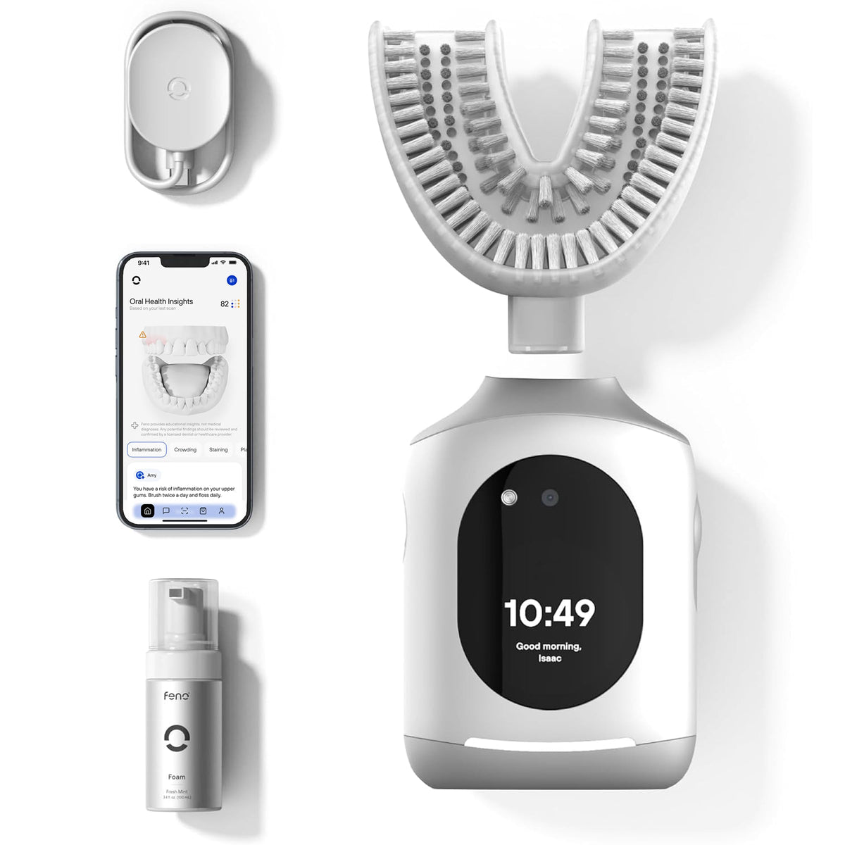 Feno Smartbrush Electric Toothbrush for Adults, Oscillating, Rechargeable