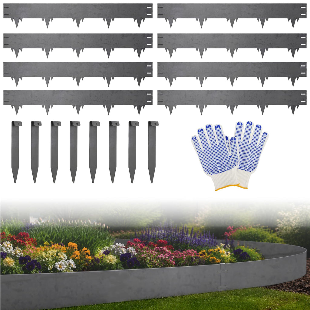 50FT Metal Landscape Edging, 15-Pack 40"L x 6.5"H Rust-Proof Border