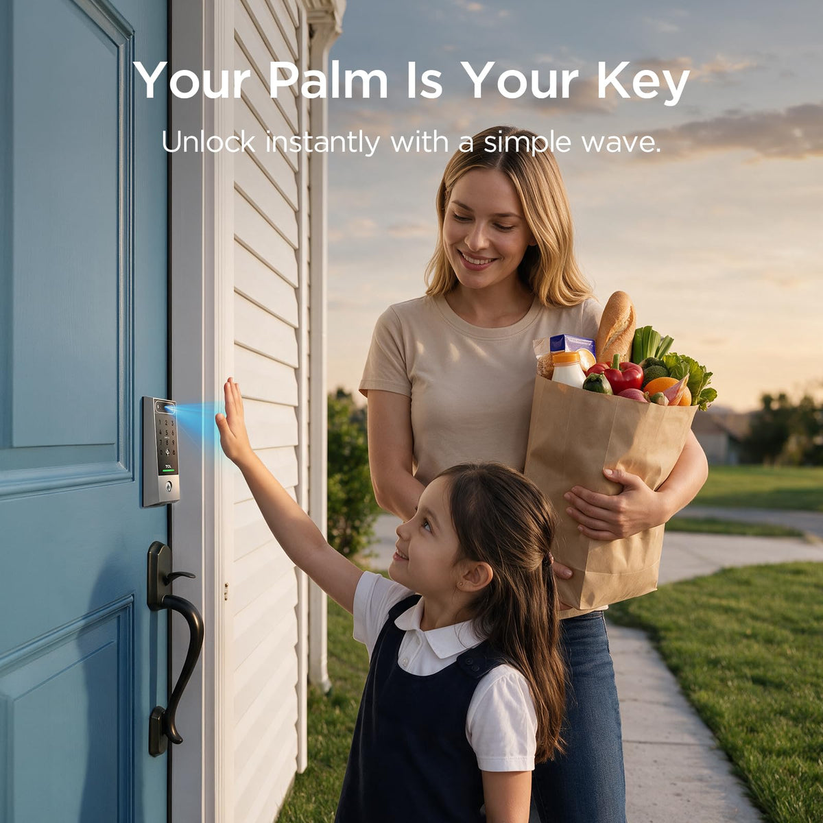TCL Smart Lock, Palm Vein Keyless Entry Deadbolt with Matter Over Thread