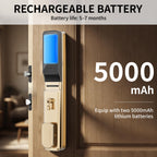 EIYSIE WiFi Smart Lock with Camera & Doorbell, 8-in-1 Keypad Deadbolt, Gold