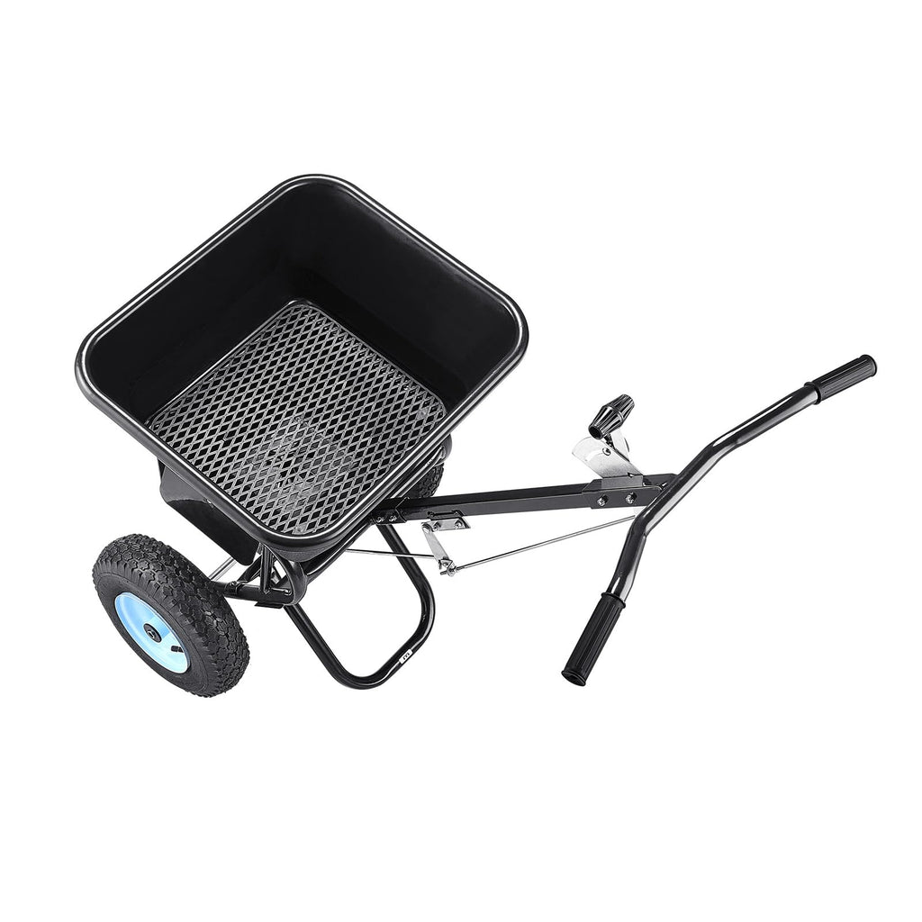 VEVOR Broadcast Spreader 130 lbs Capacity Hopper Walk-Behind Push Spreader | for Lawn & Garden Care, 12 ft Spreading Width, 13" All-Terrain Tires, Adjustable Flow Control for Fertilizer Seed Ice Melt