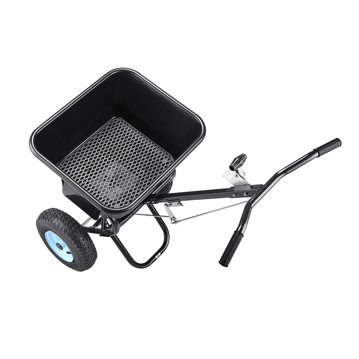VEVOR Broadcast Spreader 130 lbs Capacity Hopper Walk-Behind Push Spreader | for Lawn & Garden Care, 12 ft Spreading Width, 13" All-Terrain Tires, Adjustable Flow Control for Fertilizer Seed Ice Melt