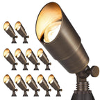 Gardencoin Solid Brass Outdoor Landscape Spotlights, 12V Heavy Duty Low Voltage LED Spot Light Waterproof for Garden and Yard Up Lighting, Bronze Accent Lighting Fixture Without MR16 Bulb, 6 Pack