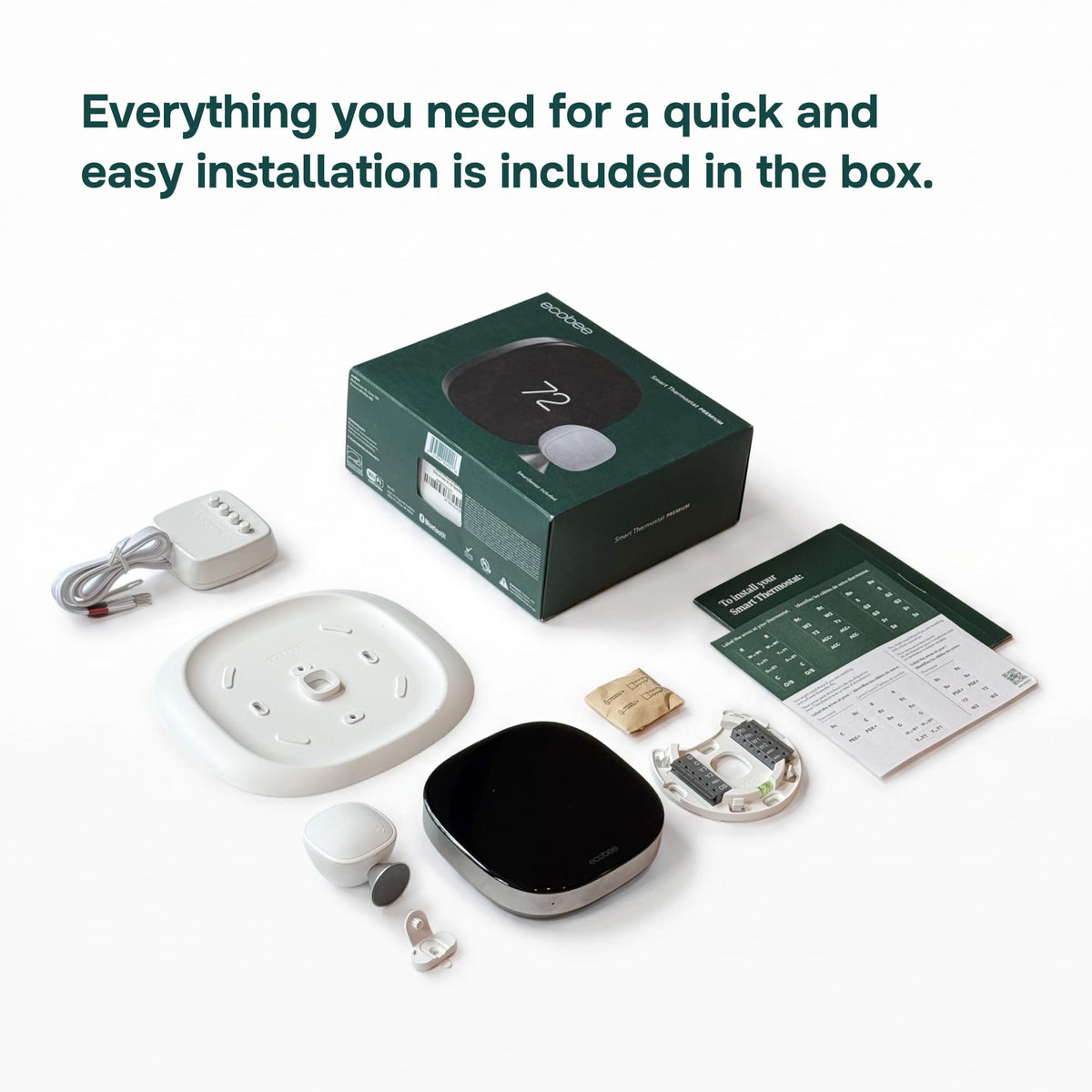 ecobee Smart Thermostat Premium - WiFi, Siri & Alexa Built-In, Smart Sensor