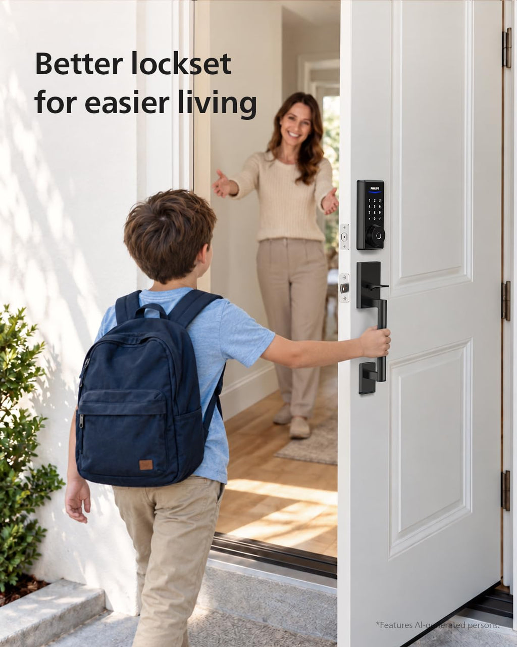 Philips Wi-Fi Front Lock Set, Smart Keypad Deadbolt Lock with 2 Handles