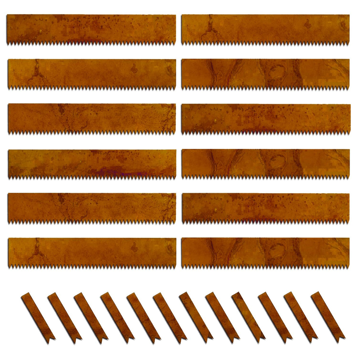 Cor-Ten Steel Landscape Edging, 42" Strips, 1.5mm, 6" Depth, 12 Pack