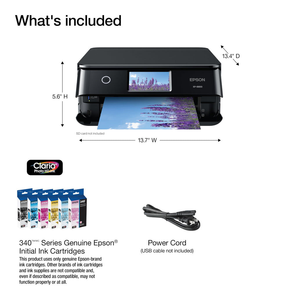 Epson Expression Photo XP-8800 Wireless Color All-in-One Inkjet Printer