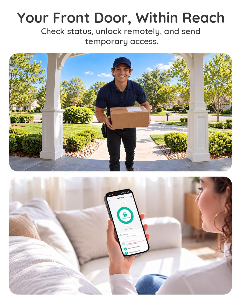 BOIFUN Palm Vein Smart Lock with Camera, WiFi and Doorbell for Front Door