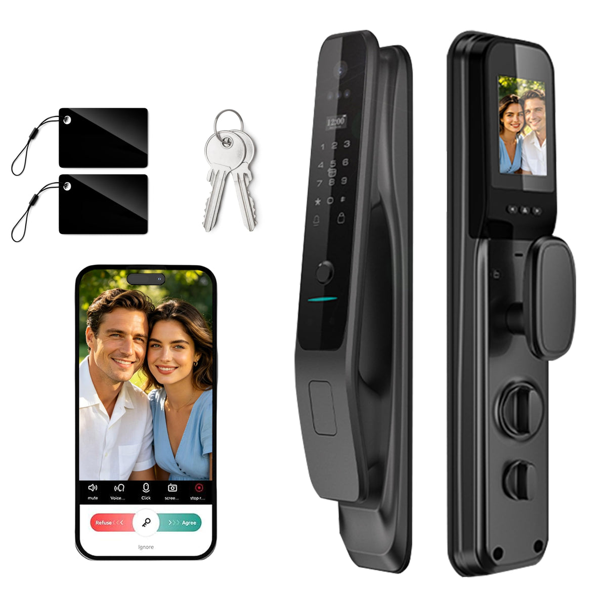 3D Face Recognition Smart Lock with Camera, Palm Vein Keyless Entry