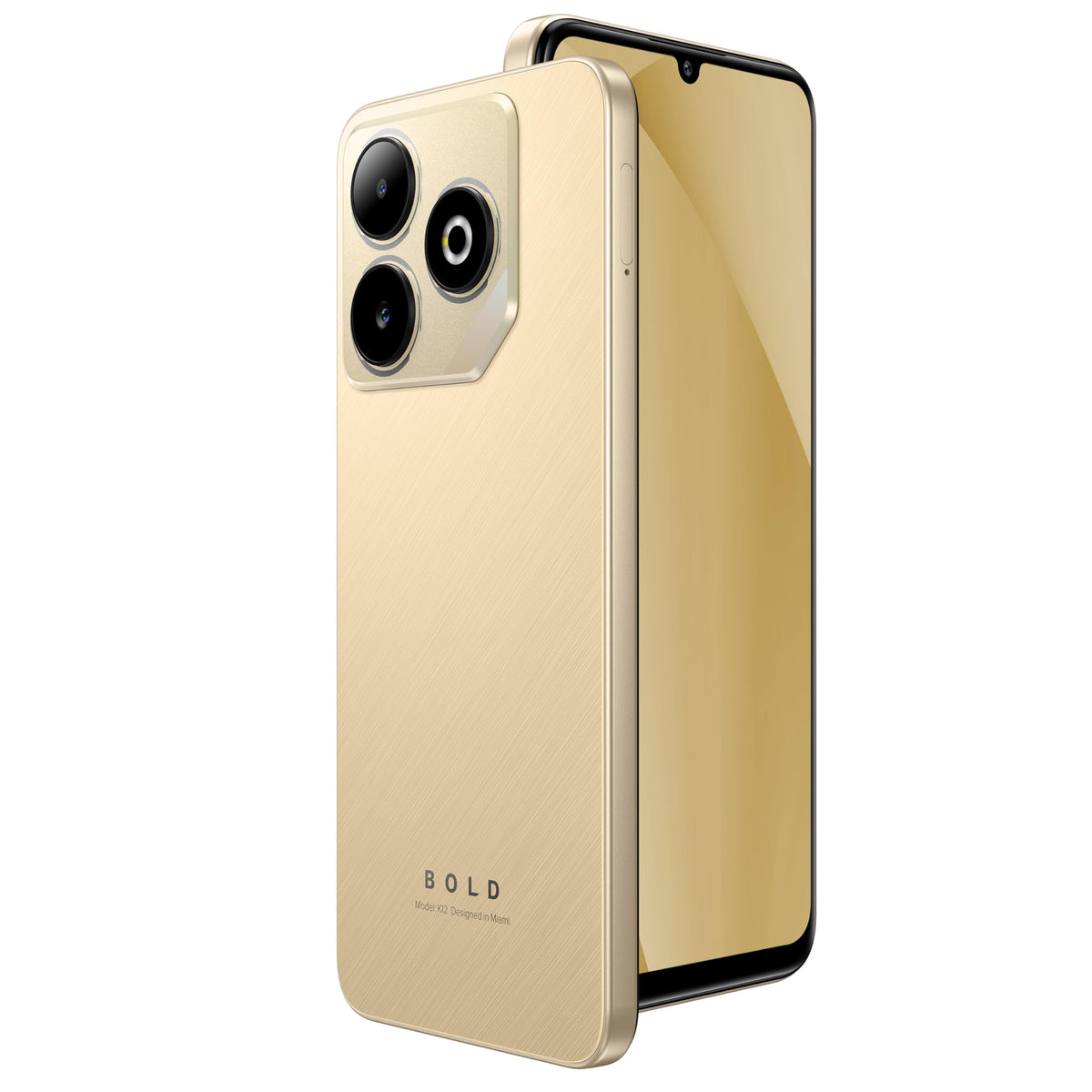 BLU Bold K12 | 2025 | Unlocked | 6.8” HD+ 120Hz Infinity Display | 50MP Main + 8MP Selfie Cameras | 128GB Internal Storage | US Version | US Warranty | Champagne Gold