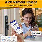 Sliding Glass Door Lock, Sliding Door Smart Lock with Fingerprint Keypad RFID Card Bluetooth App Key, 2885 Mortise Deep Pocket Patio Door Lock with Handle