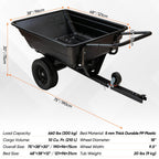 2-in-1 ATV/UTV Trailer Tow Behind Utility Dump Cart