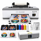 A3 DTF Printer with Curing Oven, Direct to Film Printing Bundle for T-Shirts, White Ink Circulation, 300 mm Print Width, Film Roll and Inks Included