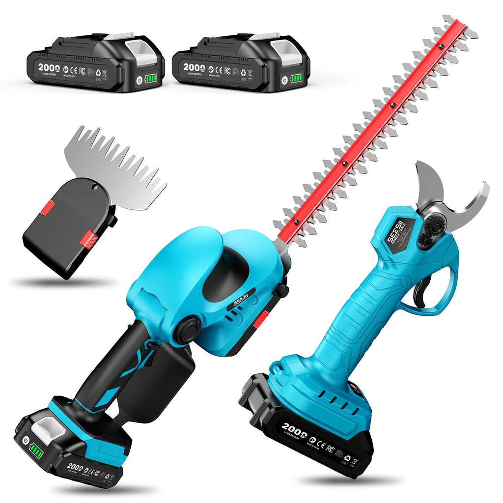 SEESII 3-in-1 Cordless Hedge Trimmer, Grass Shear & Electric Pruning Shears