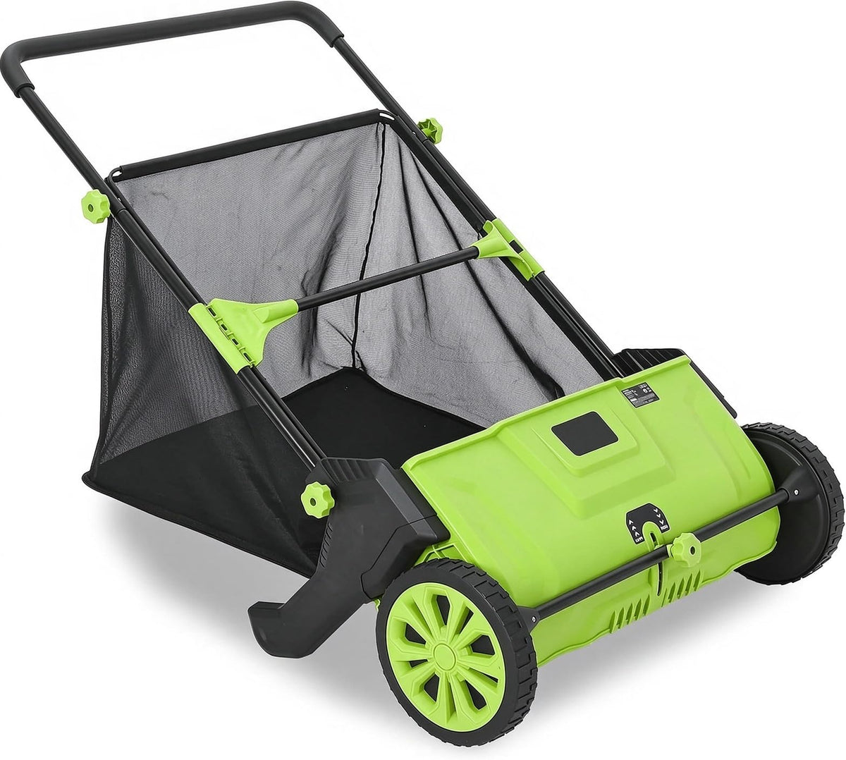 IDEALHOUSE Push Lawn Sweeper 26 Inch with Large 7 cu.ft. Hopper Bag