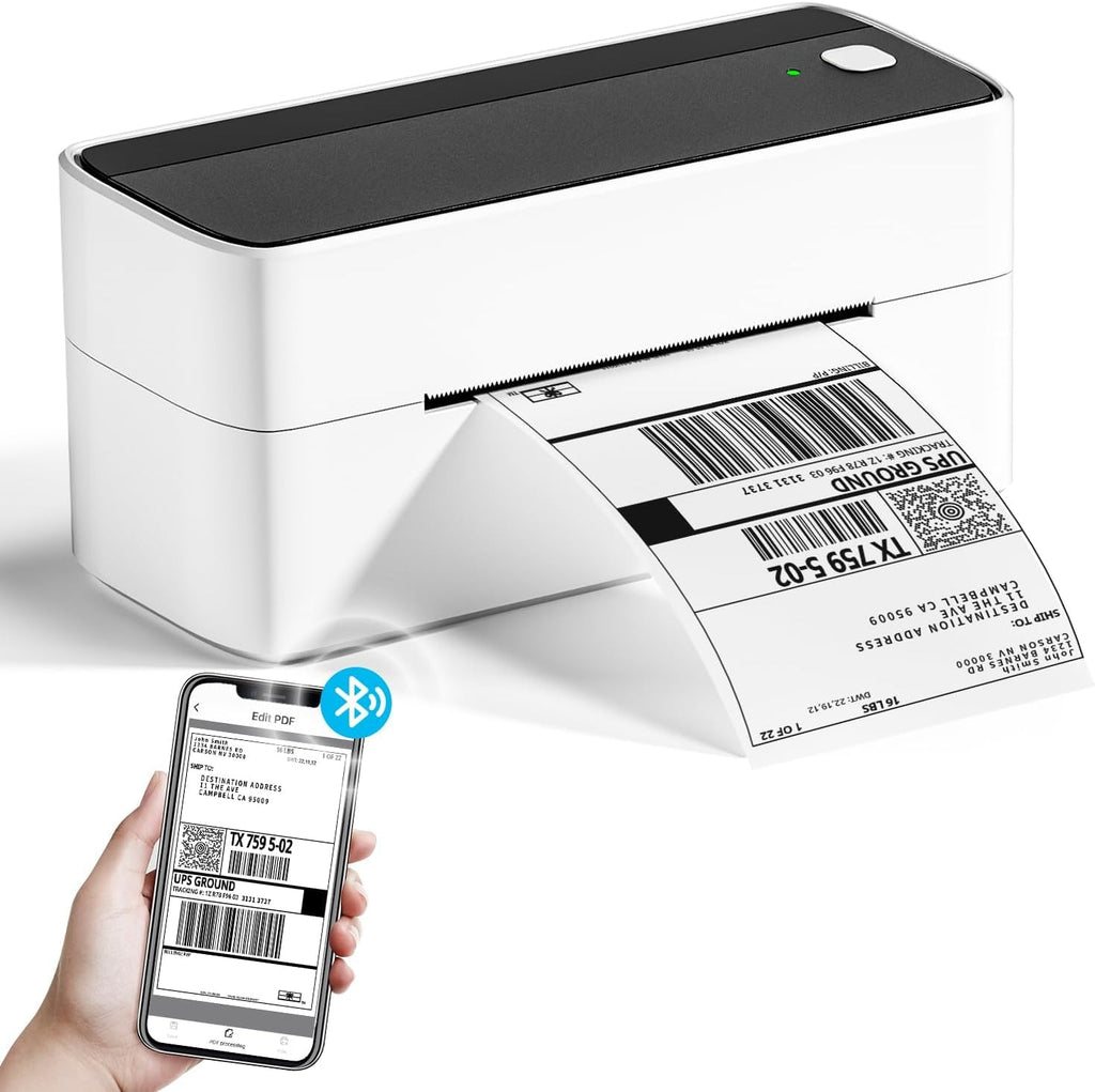 Phomemo Bluetooth Thermal Shipping Label Printer with Holder & 500pcs Label