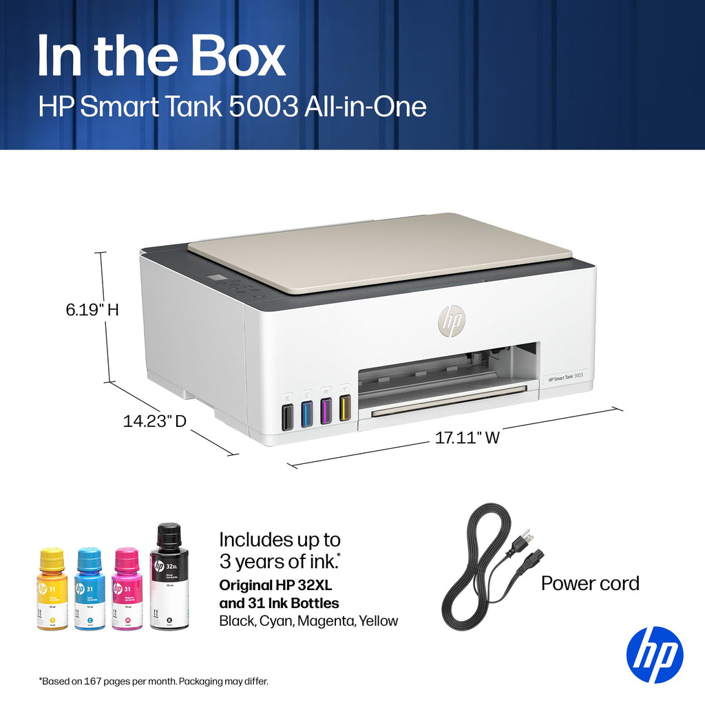 HP Smart Tank 5003 Ink Tank Printer | 3 Years of Ink Included | All-in-One