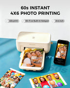 HPRT Photo Printer 4x6 with 108 Sheets Photo Paper & 2 Ribbons