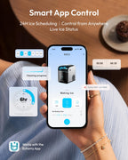 EUHOMY Smart Nugget Ice Maker Countertop, 42lbs/24H, Ready in 7 Mins, Portable Sonic Ice Maker with APP/Alexa Control, Self-Cleaning, Pebble Ice Makers with Hanging Ice Scoop for Home/Office