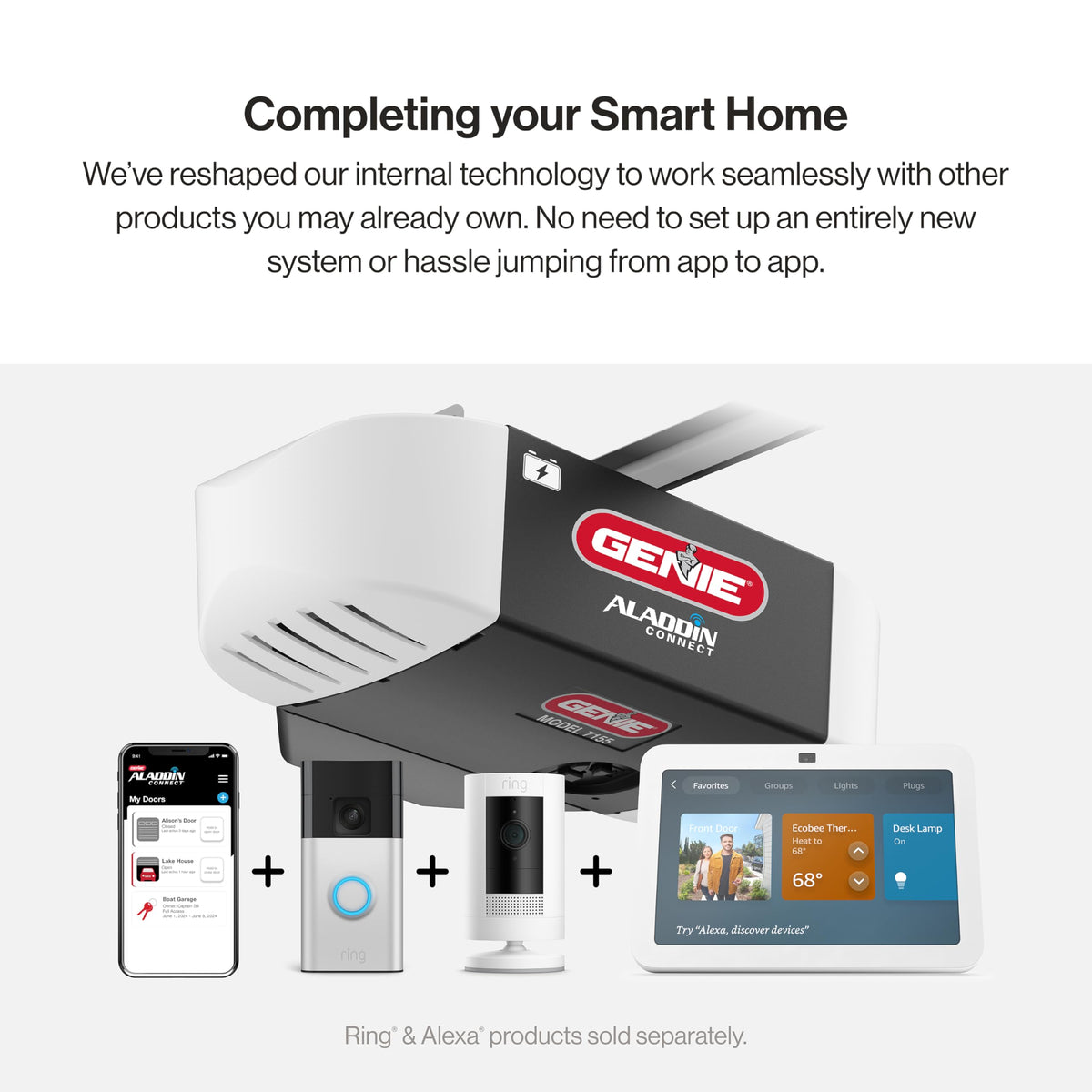 Genie StealthDrive Connect Smart Belt Drive Garage Door Opener, 7155-TKV
