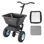 VEVOR Broadcast Spreader 130 lbs Capacity Hopper Walk-Behind Push Spreader | for Lawn & Garden Care, 12 ft Spreading Width, 13" All-Terrain Tires, Adjustable Flow Control for Fertilizer Seed Ice Melt