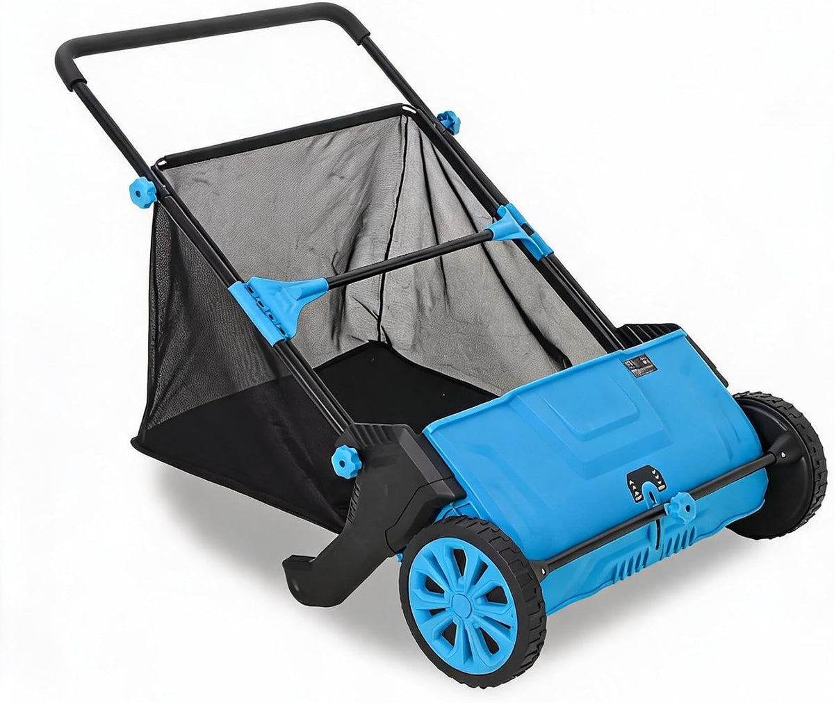 IDEALHOUSE Push Lawn Sweeper 26 Inch with Large 7 cu.ft. Hopper Bag