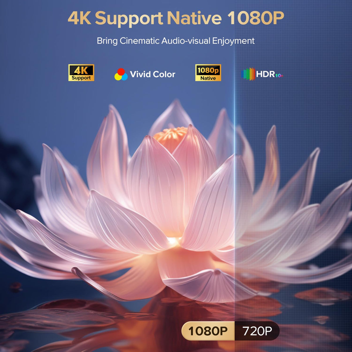 Projector Built-in Google TV/APPs 4K AI Auto Focus, Voice Control