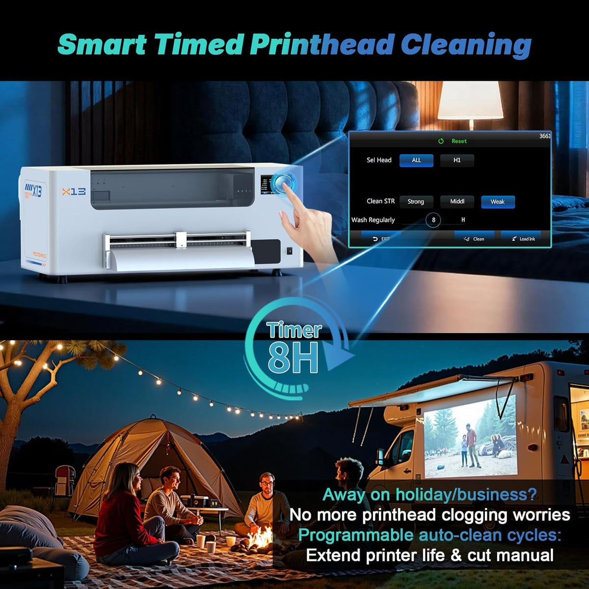 DSV 14'' A3 DTF Printer with i3200 Industrial Printhead, Shaker & Purifier - All-in-One DTF Bundle for Garment Printer, 3X Speed vs L1800,Smart Auto-Clean, White Ink Stirring, Gift Ink 2 Years