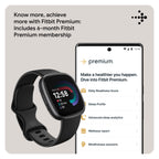 Google Fitbit Versa 4 Fitness Smartwatch, 24/7 Heart Rate - Black/Graphite
