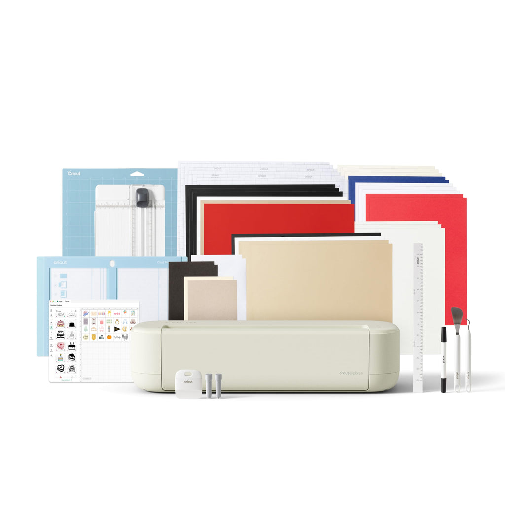 Cricut Explore® 5 Essential Bundle + Digital Content, Taupe