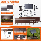 20FT Landscape Lighting Edging, 10 Pcs No Dig Garden Border
