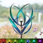 91 inch Wind Spinners Outdoor - Extra Large Outdoor Metal Wind Sculptures Spinners with Stake, Windmills for The Yard Garden, Yard Art Garden Lawn Decor - Blue (27" W x 91" H)