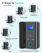 Smart Glass Door Locks for Frameless Glass Doors, No Drill Keyless Entry Gate Locks,4 in 1 Glass Locks,Fingerprint,IC Card,Password,APP, Door Lock for Office,Store,Cabinet,Shop (Zigbee)