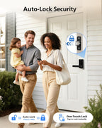 Philips Upgraded Wi-Fi Smart Lock with Handle, Keyless Entry Door Lock, Smart Door Knob, Fingerprint Unlock, App Remote Control, Auto-Lock, Keypad Deadbolt with Lever for Bedrooms, Office, Front Door