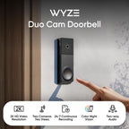 WYZE Wireless Duo Cam Doorbell Camera Video Doorbell w Wi-Fi Chime, 2K HD