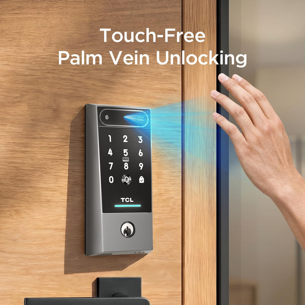 TCL Smart Lock D2 Pro, Palm Vein Keyless Entry Deadbolt Door Lock with APP