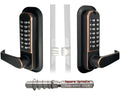 Double-Sided Mechanical Keyless Door Lock Lever Handle Matte Black