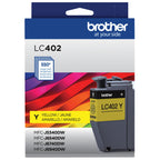 Brother Genuine LC402XL 3PK 3 Pack of High Yield Cyan, Magenta and Yellow Ink Cartridges, Black