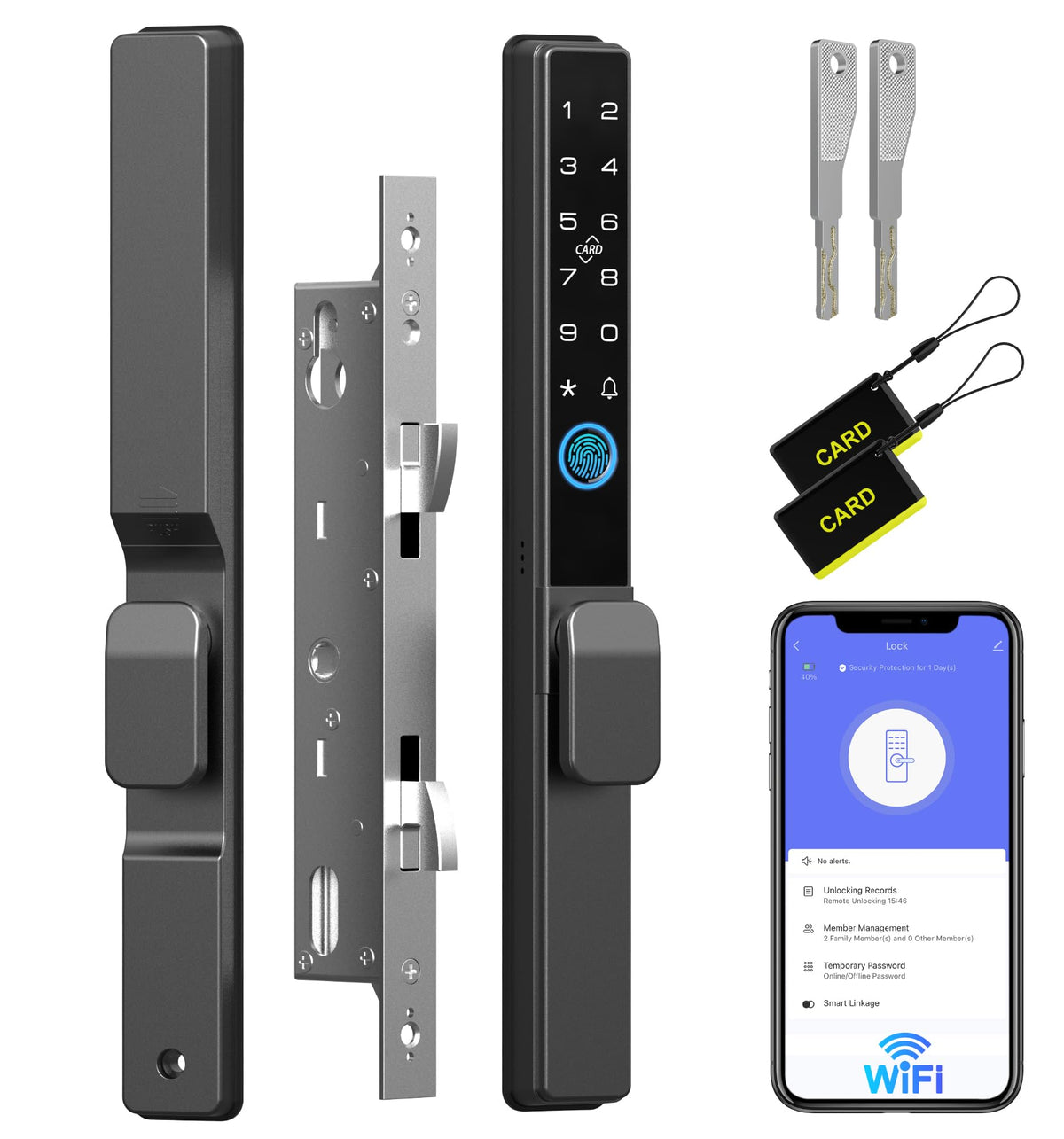 Anweller 2085 Mortise Smart Sliding Glass Door Lock