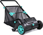 IDEALHOUSE Push Lawn Sweeper 26 Inch with Large 7 cu.ft. Hopper Bag