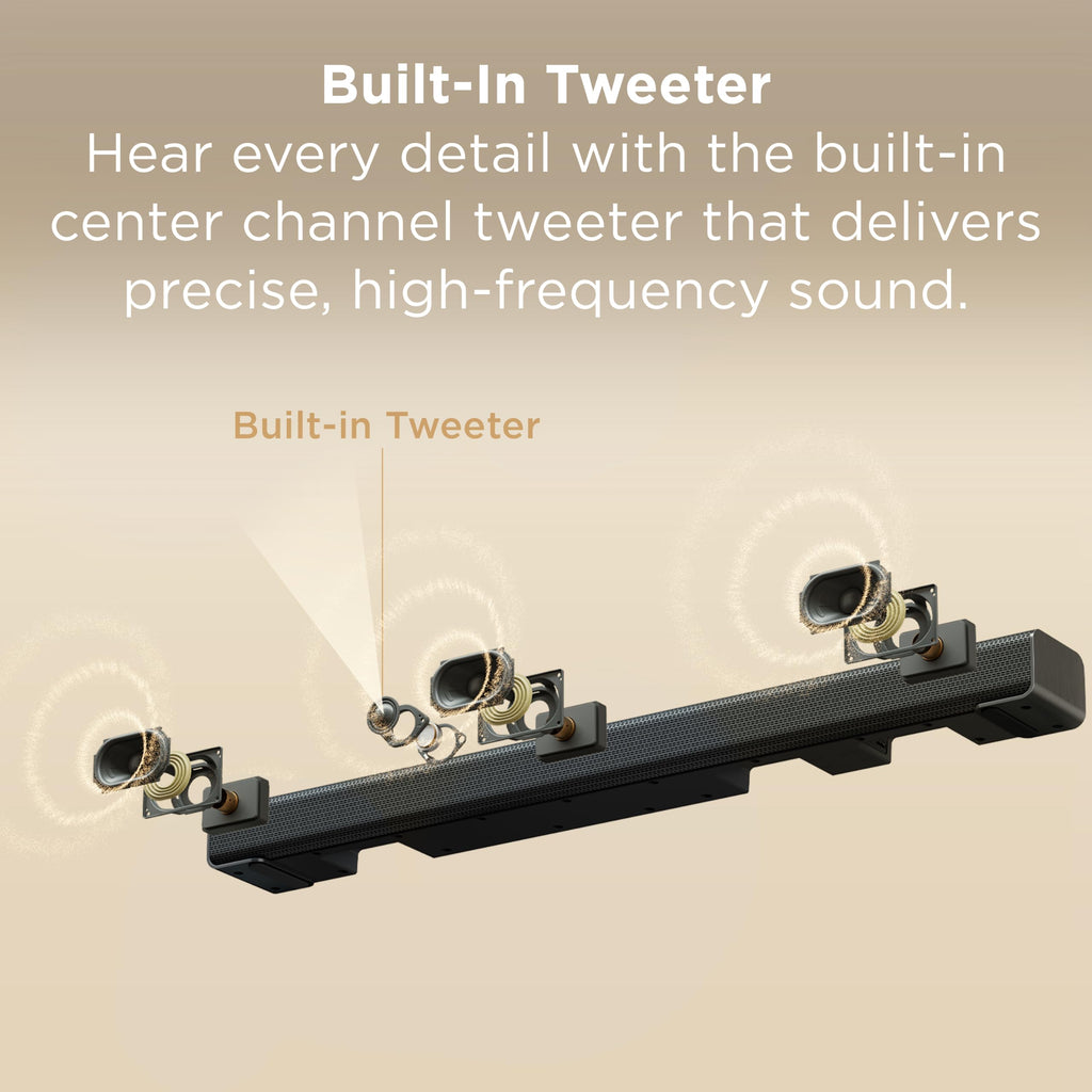 TCL S65K S Series 5.1 Channel Soundbar System with Dolby Atmos, DTS:X, Wireless Subwoofer, Wireless Surround Speakers, Bluetooth Music Streaming, and AI Sonic Auto Room Calibration