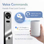 Zonixtec 3D Face Recognition Smart Lock with Camera, AI Palm Vine & Biometric Fingerprint Entry, Tuya App Remote Control, Digital Touchscreen Keypad, 6068 Mortise, Gray Aluminum Alloy