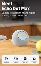 Amazon Echo Dot Max (newest model), Alexa speaker with room-filling sound and nearly 2x bass, Great for living rooms and medium-sized spaces, Designed for Alexa+, Graphite