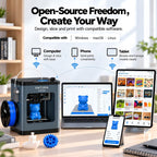 Entina Tina2 Plus 3D Printer, 250mm/s Fast Printing 3D Printer for Beginners & Kids, WiFi & App Control, Fully Assembled, Auto Leveling, PEI Build Plate, Open Source Mini 3D Printers for Home & School