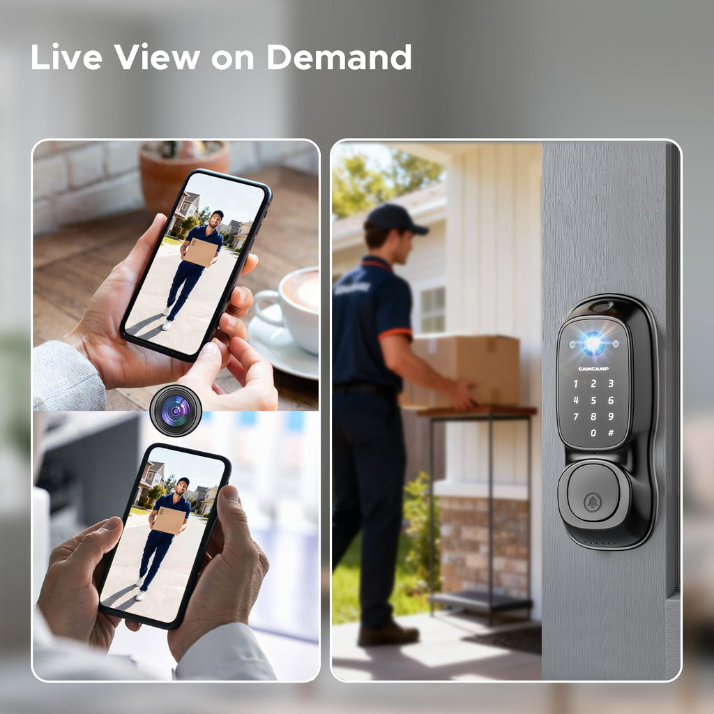Smart Lock with Camera & Doorbell, 3-in-1 Smart Deadbolt for Front Door