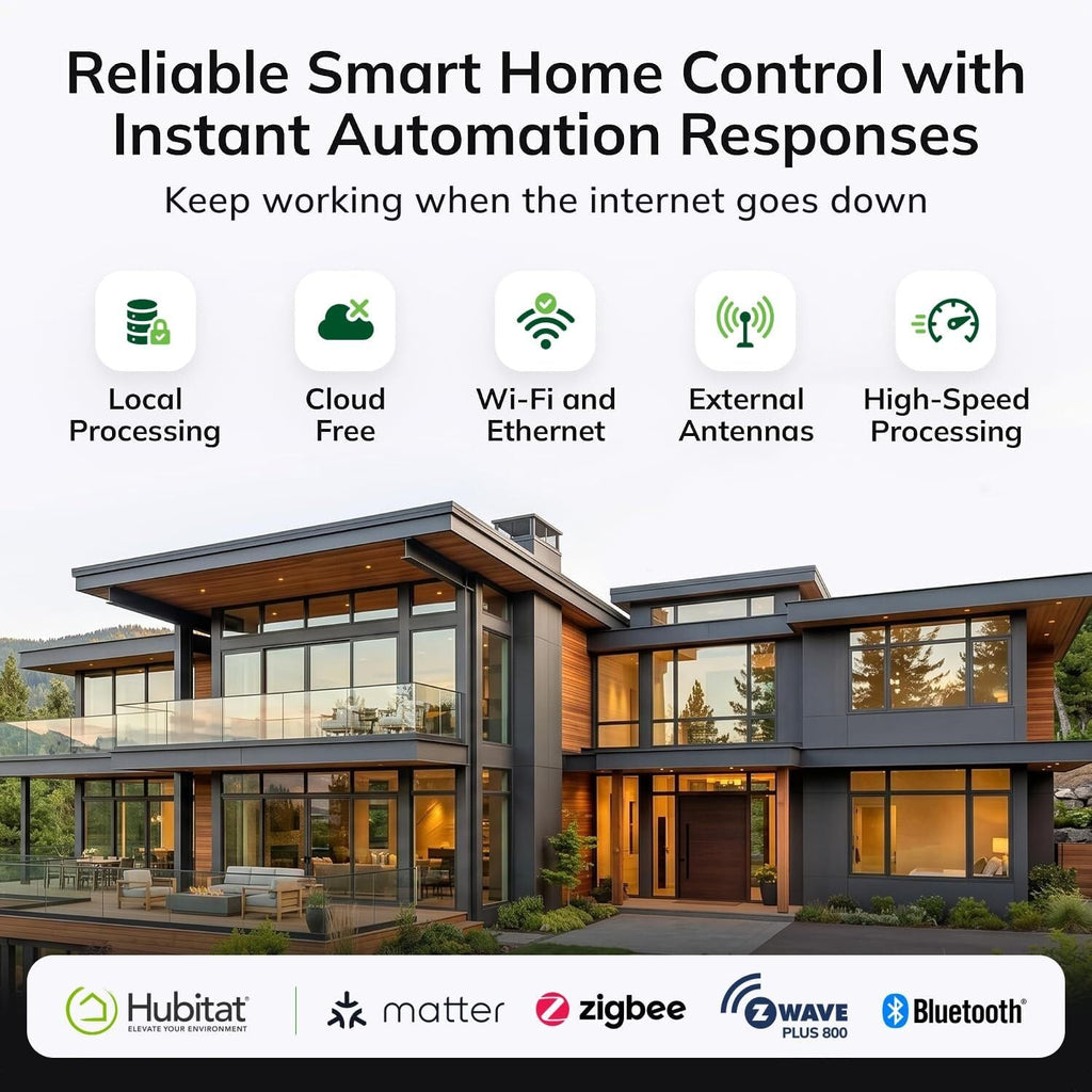 Hubitat Elevation C-8 Pro Smart Home Hub - Z-Wave Zigbee Matter