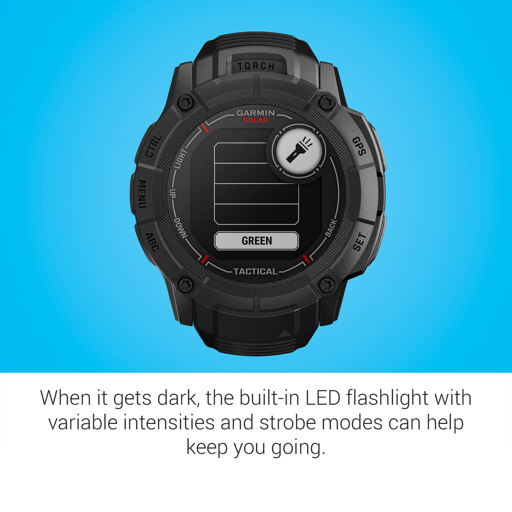 Garmin Instinct® 2X Solar Tactical, Rugged Outdoor Smartwatch, 50mm, Black