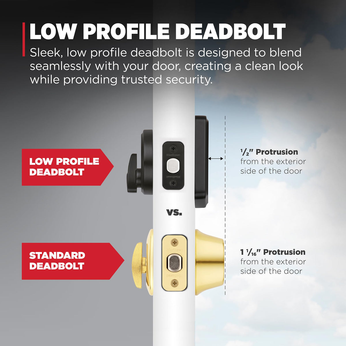 Kwikset Brentford Front Door Lock Handle and Deadbolt Set, Entry Handleset with Trafford Reversible Lever, Matte Black, Pick Resistant SmartKey Rekey Deadbolt Security, with Microban Protection