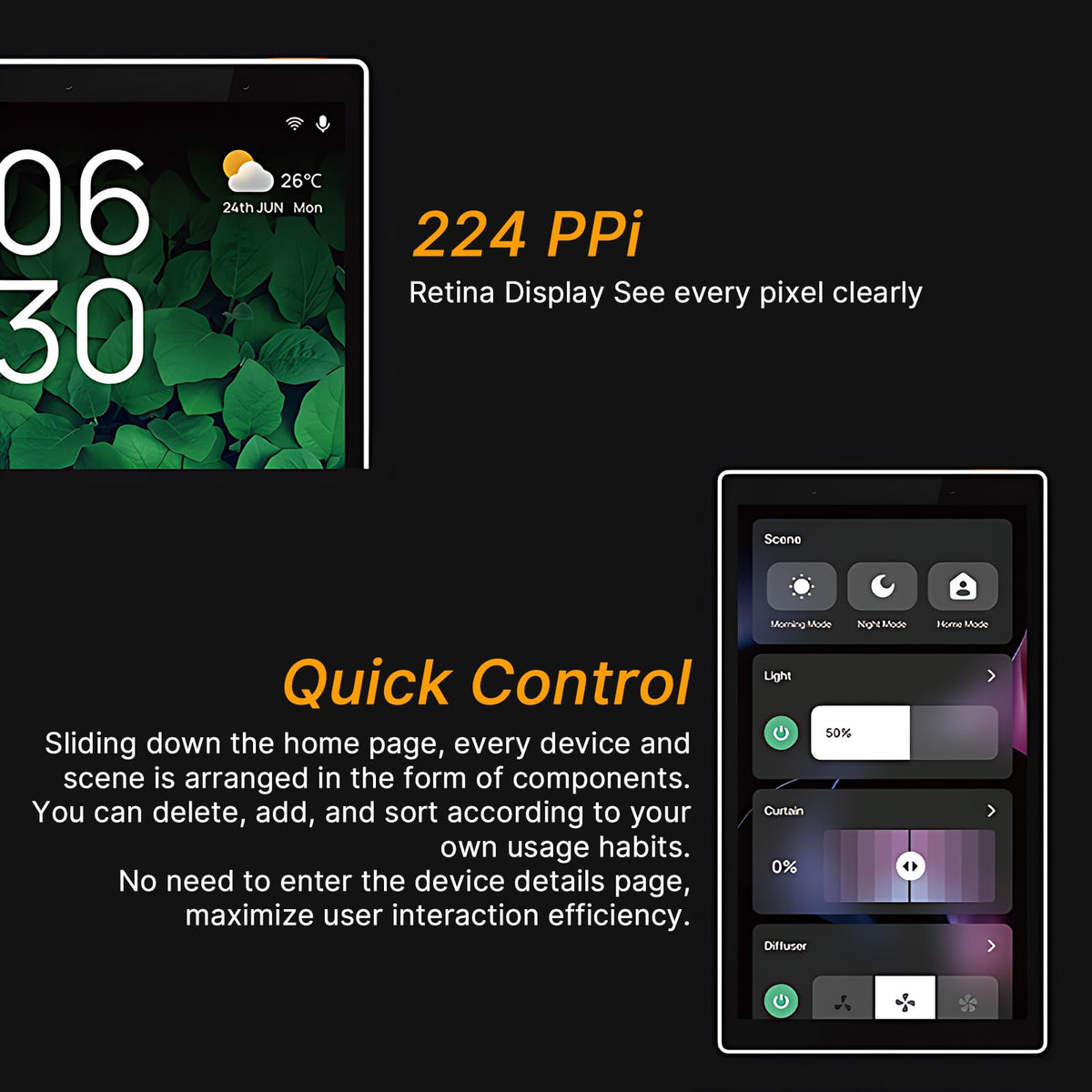 5 Inch Smart Home Control Panel Touchscreen, All-in-One Home Devices Switch Wall Mount Smart Panel Built-in Multimode Gateway and Voice Assistant Compatible with Smart Home Devices